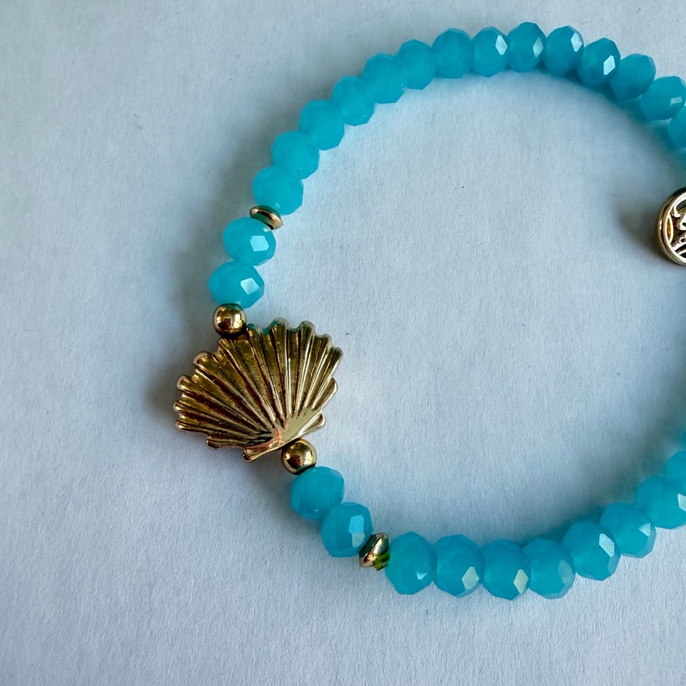Lilly Pulitzer blue green gold charm 3 bracelet set - Picture 4 of 4
